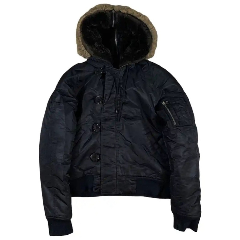 Vintage Juicy Couture Bomber Jacket Split Hood Black